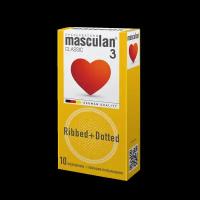 Презервативы Masculan 3 Classic Ribbed+Dotted с колечками и пупырышками 10 шт