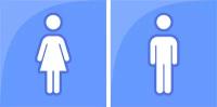 Табличка Туалет мужской и женский 150х150 мм, 2шт