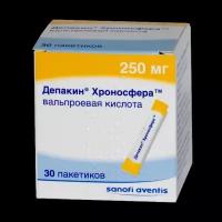 Депакин Хроносфера гранулы с пролонг высвобождением 250 мг пакетики 30 шт