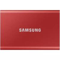 Внешний SSD-накопитель 1Tb Samsung T7 MU-PC1T0R/WW (SSD) USB 3.2 Type C Красный