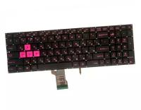 Клавиатура RocknParts для ноутбука Asus ROG GL502VM, GL502VT, GL502VY черная без рамки с фиолетовой подсветкой