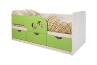 Кровать для ребенка BTS Лего дуб атланта / лайм глянец