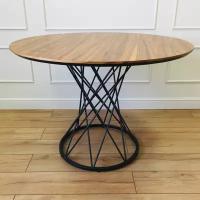 Стол обеденный круглый в шпоне, Korston столик для кухни для гостиной в офис, 110 см