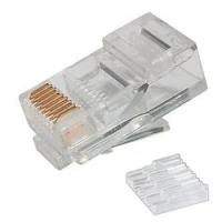 Коннектор UTP RJ45 под однож. кабель (с вставкой), Кат.5 (100шт.) [P88RB03V2I]