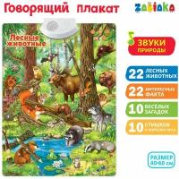 Говорящий плакат ZABIAKA "Лесные животные", картонная коробка, 348390