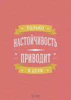 Мотивационный интерьерный постер мотиватор "Только настойчивость" размера 50х70 см 500*700 мм без рамы в тубусе