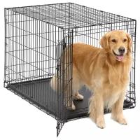 Клетка MidWest iCrate для собак 107х71х76h см, 1 дверь, черная + подарок пеленка