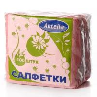 Салфетки розовые 1-слойные, 100 штук, 24*24 см