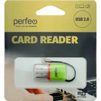 Картридер Perfeo microSD(G)-USB(A) PF-VI-R008 зеленый