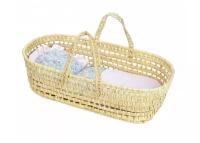 Petitcollin 50 cm doll moses basket (Кроватка для кукол Петитколлин до 50 см цветочно-серая)