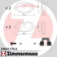 Колодки тормозные дисковые к-т BMW, Mini inkl. Zubehor ZIMMERMANN 236231703