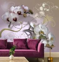 Фотообои Веточка белой орхидеи 275x318 (ВхШ), бесшовные, флизелиновые, MasterFresok арт 7-740