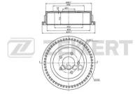 Барабан Торм. Задн. Chrysler Voyager Iii-V 95- Dodge Caravan Iii-Iv 95- Zekkert арт. bs-5484