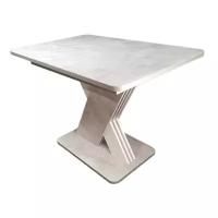 Стол Токио Х, цвет: мрамор/белый бетон (столешница стекло 4 мм)