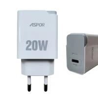 Зарядное устройство Type-C Power Delivery ASPOR 20W (для iPhone 12/13/Max/Mini)