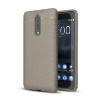 Чехол-накладка Litchi Grain для Nokia 8 (серый)