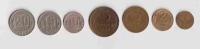 Полный набор монет СССР 7 штук от 1 копейки до 20 копеек бронза и никель 1948 года