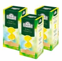 Чай черный Ahmad tea Citrus sensation с ароматом лимона и лайма, набор 3 х 25 пакетиков