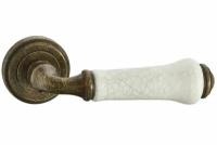 Дверная ручка Vantage V31 на круглой розетке BR/ZR состаренная бронза / состаренная керамика