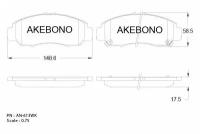 AKEBONO Колодки тормозные передние HONDA ACCORD 02-