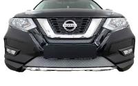 Защитная сетка на решетку радиатора Nissan X-Trail 2018-> центральная (узкая) хромированная