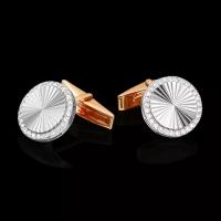 PLATINA jewelry Золотые запонки с фианитами 10-0033-00-401-1111-22