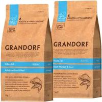 GRANDORF SINGLE GRAIN DOG ADULT MEDIUM & MAXI WHITE FISH низкозерновой для взрослых собак средних и крупных пород с белой рыбой (1 + 1 кг)