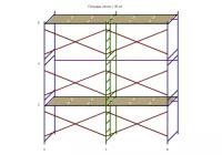 Леса строительные (ДхВ) 6х6 метра с 2 ярусами настилов