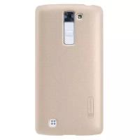 Накладка Nillkin Frosted Shield пластиковая для LG K7 X210DS Gold (золотая) + пленка