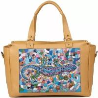 Средняя сумка с рисунком "Мозаичная Саламандра"