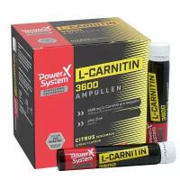 Жидкий L-Карнитин Power System L-Carnitine 3600мг (Цитрус) 20х25мл / Жиросжигатель для похудения женщин и мужчин
