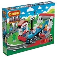 Детская развивающая игрушка конструктор Bauer Серии Железная дорога. Испытательный полигон поездов с Блокменом