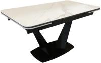 Кухонный стол Алан pro, раскладной 140см/80см, в разложенном виде 204см, керамика SNOW WHITE