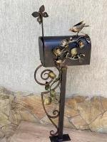 Кованый почтовый ящик для дома и дачи, почтовый ящик ручной работы, Птица и бабочка