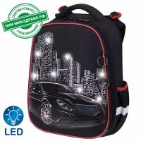 Ранец Brauberg Premium, 2 отделения, City car, LED лампочки, 38х29х16 см, 271356