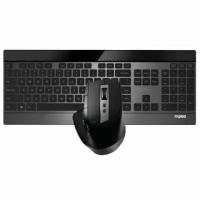 Клавиатура + мышь Rapoo 9900M BLACK клав:черный мышь:черный USB беспроводная Bluetooth/Радио slim (19354)