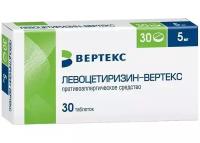 Левоцетиризин-Вертекс таблетки покрыт.плен.об. 5 мг 30 шт