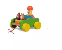Деревянная каталка Автомобиль с зверушками Детская Логика