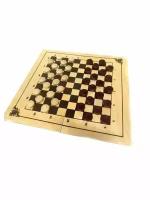 Настольная игра Нескучные игры Шашки деревянные со 100 клеточной доской