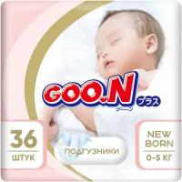 Подгузники GOON Pink 0-5 кг, размер NB, 36 шт