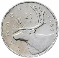 Канада 25 центов (cents) 1950