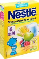 Детская каша мультизлаковая молочная Nestle с яблоком, черникой и малиной с 6 месяцев