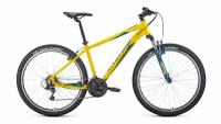 Велосипед FORWARD APACHE 27,5 1.0 (2021) (Велосипед FORWARD APACHE 27,5 1.0 (27,5" 21 ск. . 17"), желтый/зеленый, RBKW1M67Q007)