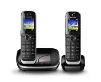 РТелефон Dect Panasonic KX-TGJ322RUB черный труб. в компл.2шт автооветчик АОН