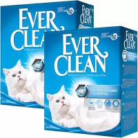 EVER CLEAN EXTRA STRONG CLUMPIN UNSCENTED наполнитель комкующийся для туалета кошек без ароматизатора голубая полоска (10 + 10 л)