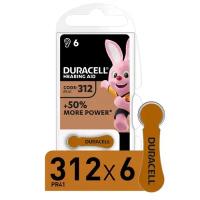 Элемент питания Duracell ZA312 6BL (для слуховых аппаратов)