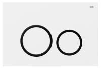 Клавиша смыва для инсталляции IDDIS Unifix 003 универсальная, белая матовая/черный контур UNI03WBi77