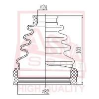 Пыльник ШРУС комплект(0x0x0) TRIPOD (CAMRY MCV30) ASVA, BTIN909 Asva BT-IN909