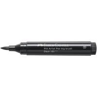 Комплект 4 шт, Ручка капиллярная Faber-Castell "Pitt Artist Pen Big Brush" цвет 199 черный, 3мм, пишущий узел "кисть"