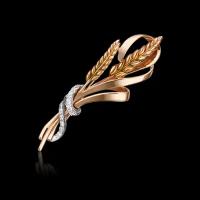PLATINA jewelry Золотая брошь с фианитами 04-0212-00-401-1111-03